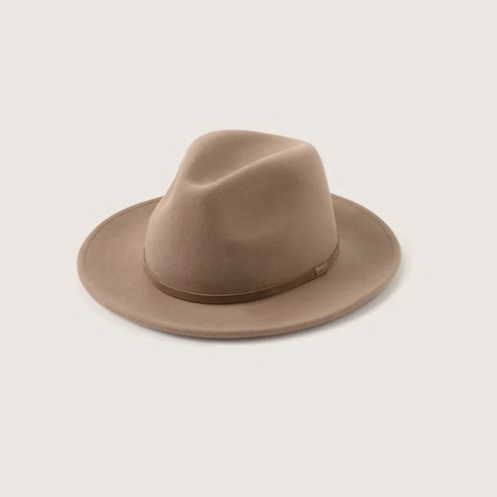 Classic Men's Wide Brim Felt Fedora - Tan NWT